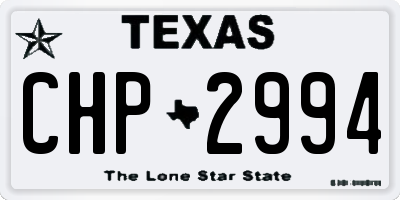 TX license plate CHP2994