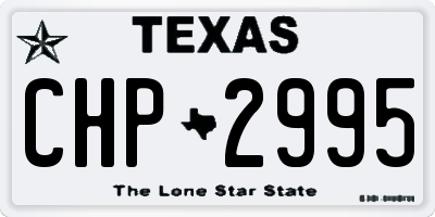 TX license plate CHP2995
