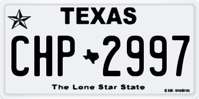 TX license plate CHP2997