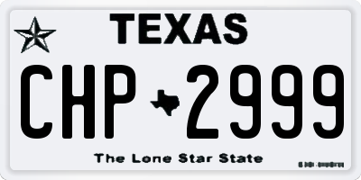 TX license plate CHP2999
