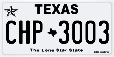 TX license plate CHP3003