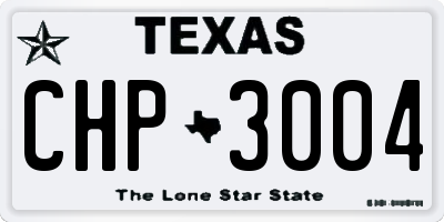 TX license plate CHP3004