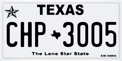 TX license plate CHP3005