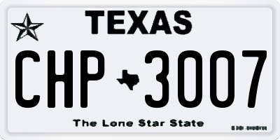 TX license plate CHP3007