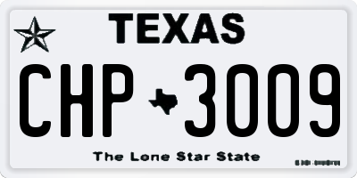 TX license plate CHP3009
