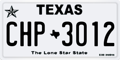 TX license plate CHP3012