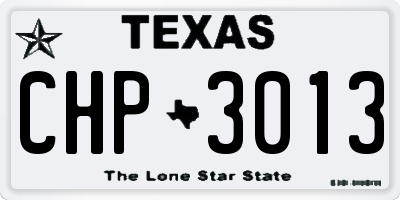TX license plate CHP3013
