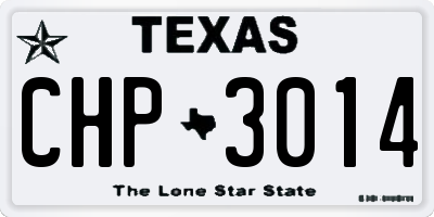 TX license plate CHP3014