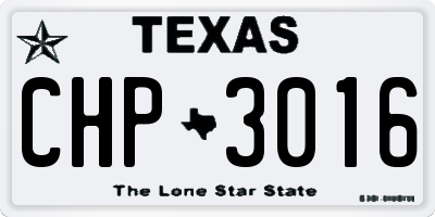 TX license plate CHP3016