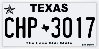TX license plate CHP3017