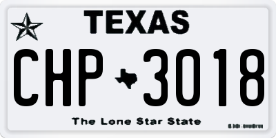 TX license plate CHP3018