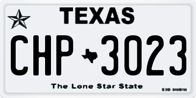 TX license plate CHP3023