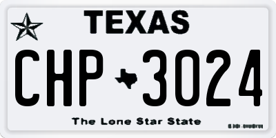 TX license plate CHP3024
