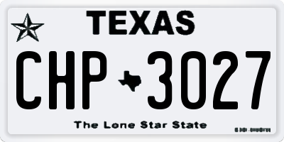 TX license plate CHP3027