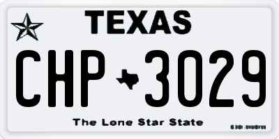 TX license plate CHP3029