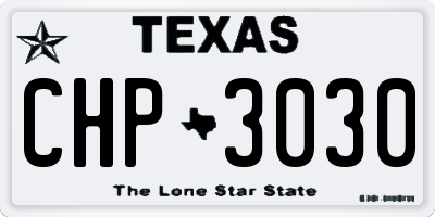 TX license plate CHP3030