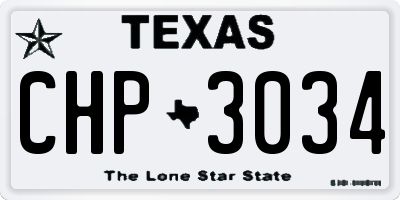 TX license plate CHP3034