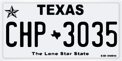 TX license plate CHP3035
