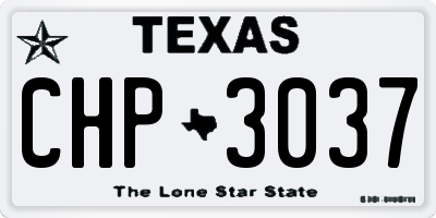 TX license plate CHP3037