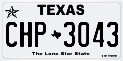 TX license plate CHP3043