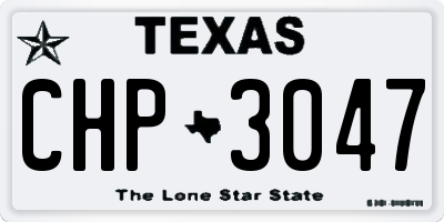 TX license plate CHP3047