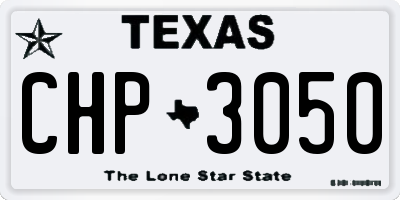 TX license plate CHP3050