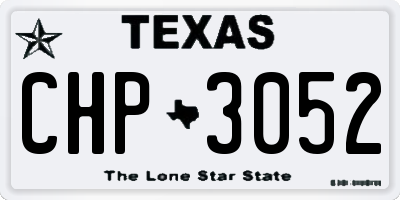 TX license plate CHP3052