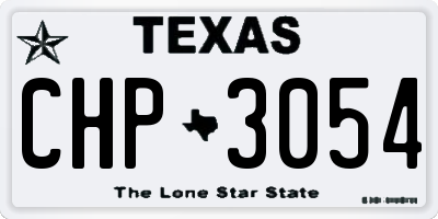 TX license plate CHP3054