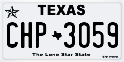 TX license plate CHP3059