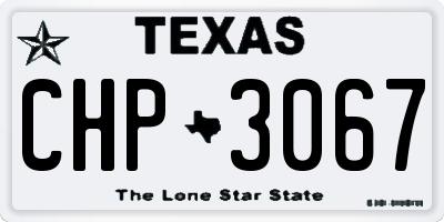 TX license plate CHP3067