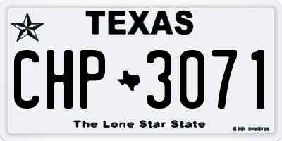 TX license plate CHP3071