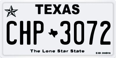 TX license plate CHP3072