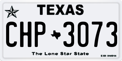 TX license plate CHP3073