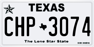 TX license plate CHP3074