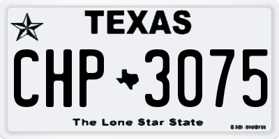 TX license plate CHP3075