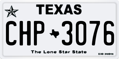 TX license plate CHP3076