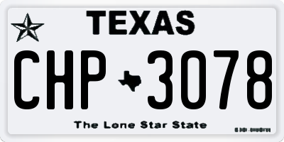 TX license plate CHP3078