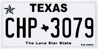 TX license plate CHP3079