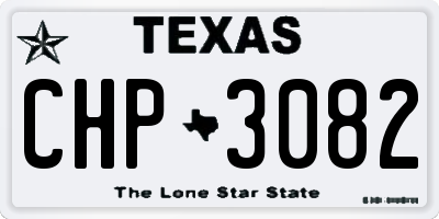 TX license plate CHP3082