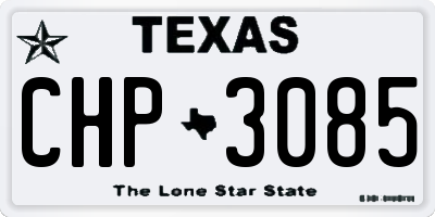 TX license plate CHP3085