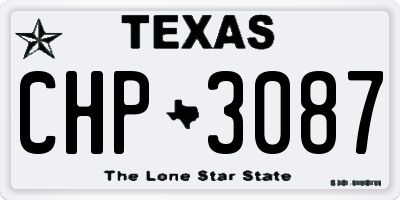 TX license plate CHP3087