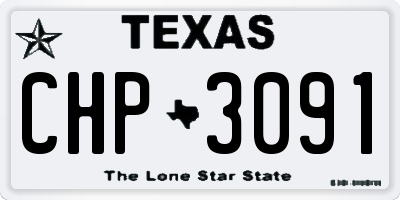 TX license plate CHP3091