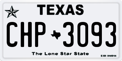 TX license plate CHP3093