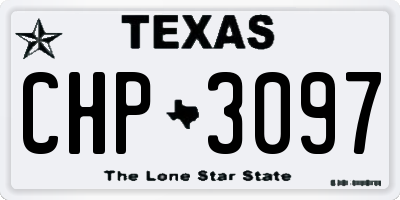 TX license plate CHP3097