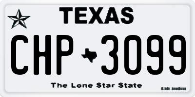 TX license plate CHP3099