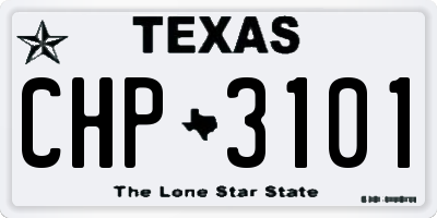 TX license plate CHP3101