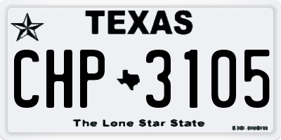 TX license plate CHP3105