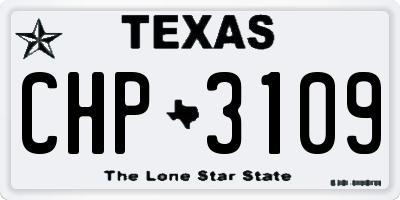 TX license plate CHP3109