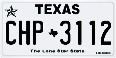 TX license plate CHP3112