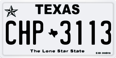 TX license plate CHP3113